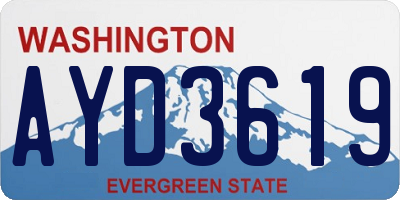 WA license plate AYD3619