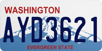 WA license plate AYD3621