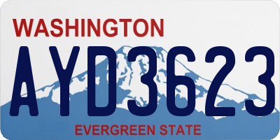 WA license plate AYD3623