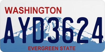 WA license plate AYD3624
