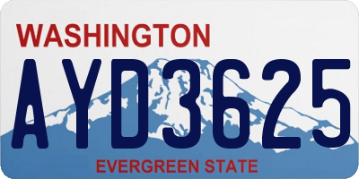 WA license plate AYD3625