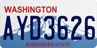 WA license plate AYD3626