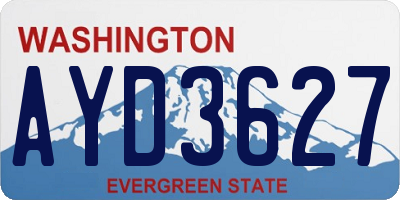 WA license plate AYD3627