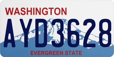 WA license plate AYD3628