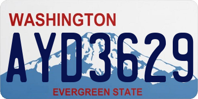 WA license plate AYD3629