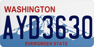 WA license plate AYD3630