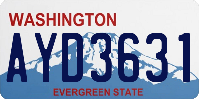 WA license plate AYD3631