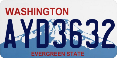 WA license plate AYD3632