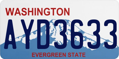 WA license plate AYD3633
