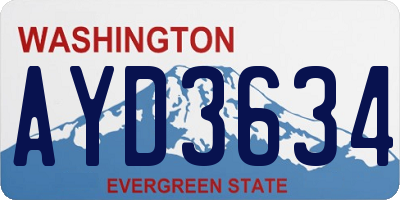 WA license plate AYD3634