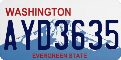 WA license plate AYD3635