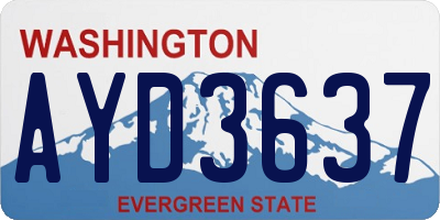 WA license plate AYD3637