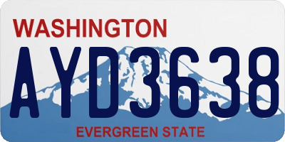 WA license plate AYD3638