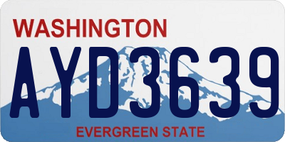 WA license plate AYD3639