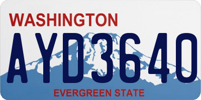 WA license plate AYD3640