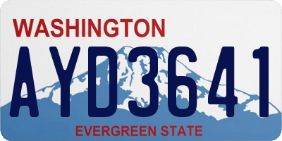 WA license plate AYD3641