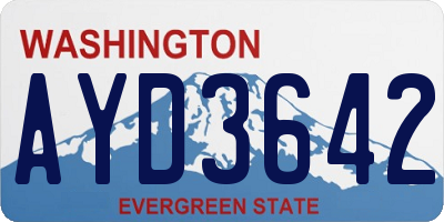 WA license plate AYD3642