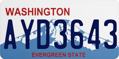 WA license plate AYD3643