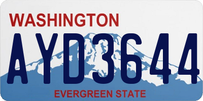 WA license plate AYD3644