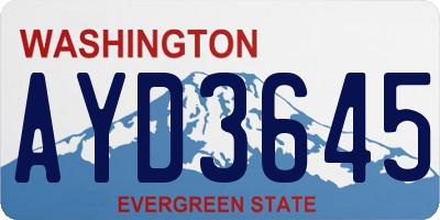 WA license plate AYD3645