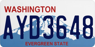 WA license plate AYD3648
