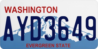 WA license plate AYD3649