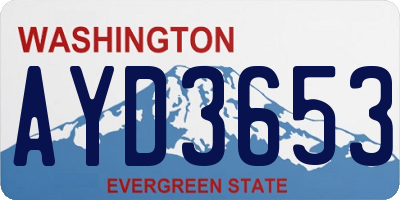 WA license plate AYD3653