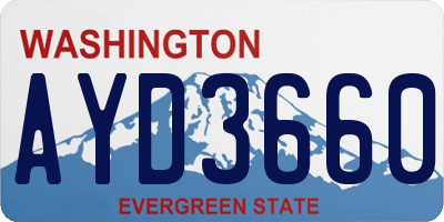 WA license plate AYD3660