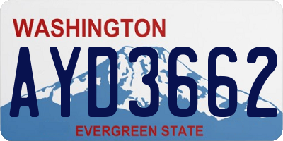 WA license plate AYD3662
