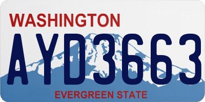 WA license plate AYD3663