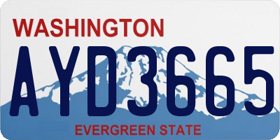 WA license plate AYD3665