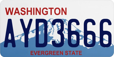 WA license plate AYD3666