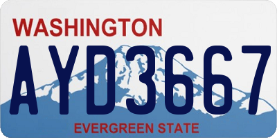 WA license plate AYD3667