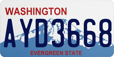 WA license plate AYD3668