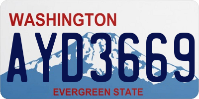 WA license plate AYD3669