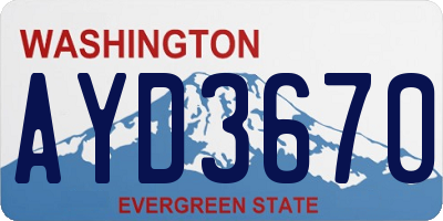 WA license plate AYD3670
