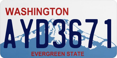 WA license plate AYD3671