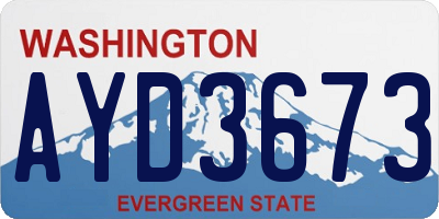 WA license plate AYD3673