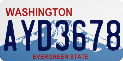 WA license plate AYD3678