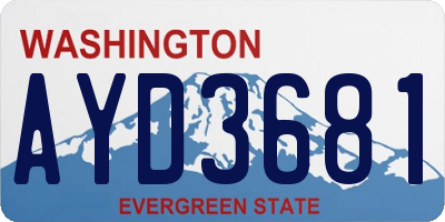 WA license plate AYD3681