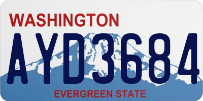 WA license plate AYD3684
