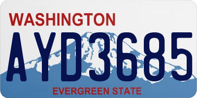 WA license plate AYD3685
