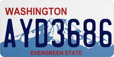 WA license plate AYD3686