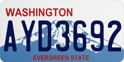 WA license plate AYD3692