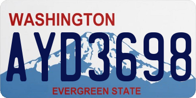 WA license plate AYD3698