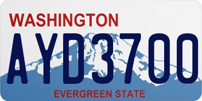 WA license plate AYD3700