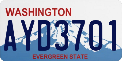 WA license plate AYD3701