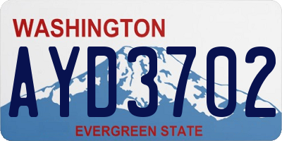 WA license plate AYD3702