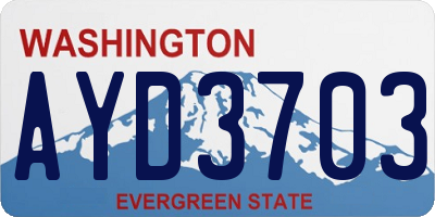 WA license plate AYD3703