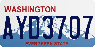 WA license plate AYD3707